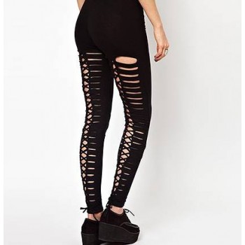 Weave sexy night tight elastic black leggings