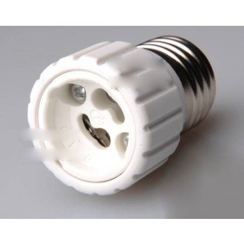 White E27 to GU10 LED bulb socket converter
