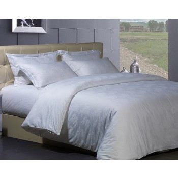 White patterns cotton satin series 4pcs bedding sheet set for hotel