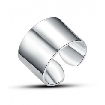 Wide Sun series sterling silver ring