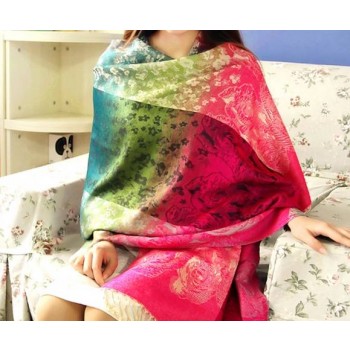Winter & autumn knitting wool Colorful jacquard technology warm scarf