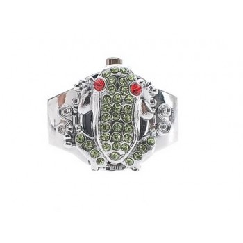 woman rhinestone toad ring watch