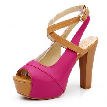 Women fish mouth waterproof coarse high heel sandals