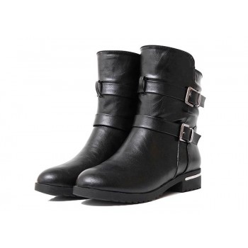 Women's double belt buckle Martin boots