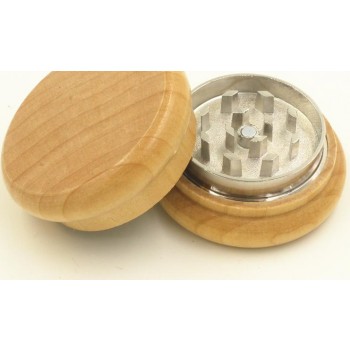 Wood + metal two layers tobacco grinder