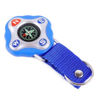 Woven belt keychain compass