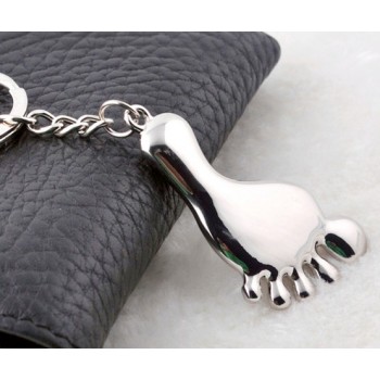 Zinc alloy barefoot keychain