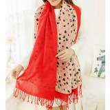 100% wool sweet heart female scarf