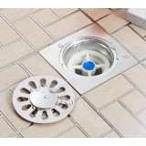 10cm square stainless steel bathroom floor drain