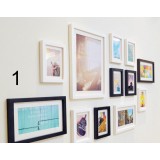 12pcs modern wood photo frame combination