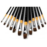 12pcs Watercolor wolf hair paintbrush set