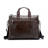 14-inch men's leather laptop single-shoulder bag / handbag