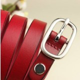 Women pure cowhide leather joker decoration narrow belt