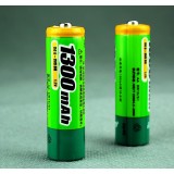 2pcs 1300mAH AA NiMH rechargeable batteries