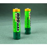 2pcs 800mAH AAA NiMH rechargeable batteries