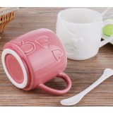 2pcs heart patterns lovers ceramic mug