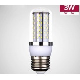 3-7W E27 / E14 transparent shade SMD 3014 LED corn bulb