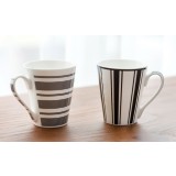 310ml black + white personality ceramic mug