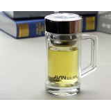 320ml wide handle double glass mug