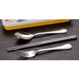 3pcs stainless steel spoon + fork set