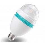 3W E27 RGB LED crystal rotation ball light bulb