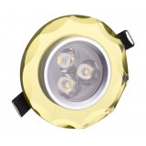 3W Golden Crystal Ceiling 3 LED Spot Light