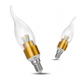 3W silver + gold E14 5630 SMD LED candle bulb