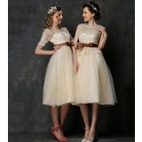 4-layer short style bridesmaid dress