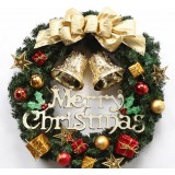 40cm golden bell + bow Christmas wreath