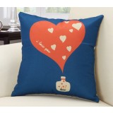 45cm heart-shaped series of linen pillow cover