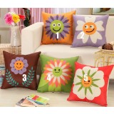 45cm sunflowers linen pillow cover