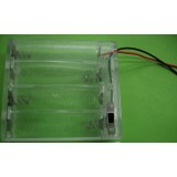 4pcs AA transparent Battery Case with cover and switch 6V
