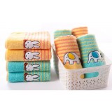 4pcs cartoon style package edge cotton towels