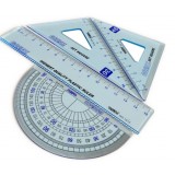 4pcs student's transparent ruler set