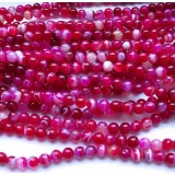 6-10 mm rose red stripe agate beads chain