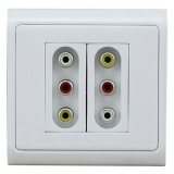 611HK +611 HK AV 3RCA Audio Video Wall Plate
