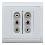 611HK +611 HK AV 3RCA Audio Video Wall Plate