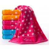 6pcs polka dot cotton towels