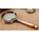 8cm 10X retro copper handheld magnifier