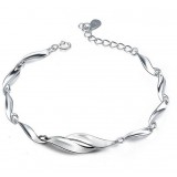 925 silver female fashion wave bracelet 