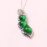 925 silver green jade pendant