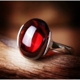 925 silver synthetic garnet ring