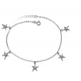 925 starfish sterling silver anklet