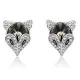 925 sterling silver black fox ladies earrings