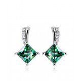 925 Sterling Silver Green zircon high-grade Earrings