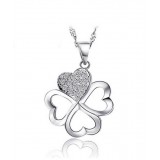 925 Sterling Silver happiness Clover Necklace