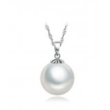 925 Sterling Silver white pearl Necklace