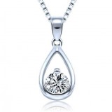 925 sterling silver zircon drops necklace