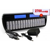 AA / AAA Smart Charger with 16 pcs AA batteries