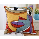 Abstract patterns embroidered throw pillow